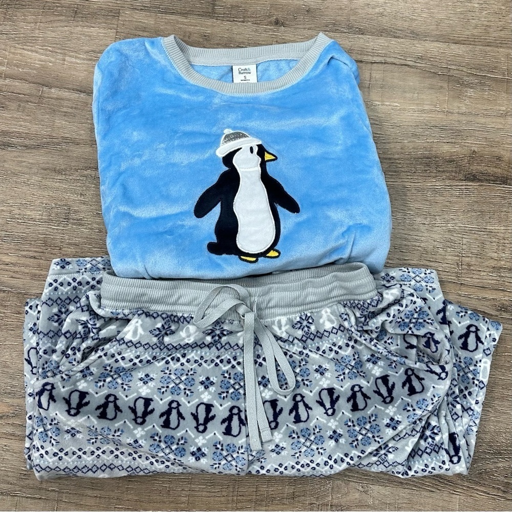 Cozy Blue Penguin Pajamas